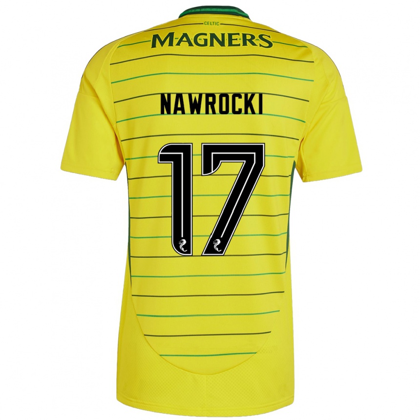 Men Football Maik Nawrocki #17 Yellow Away Jersey 2024/25 T-Shirt Za