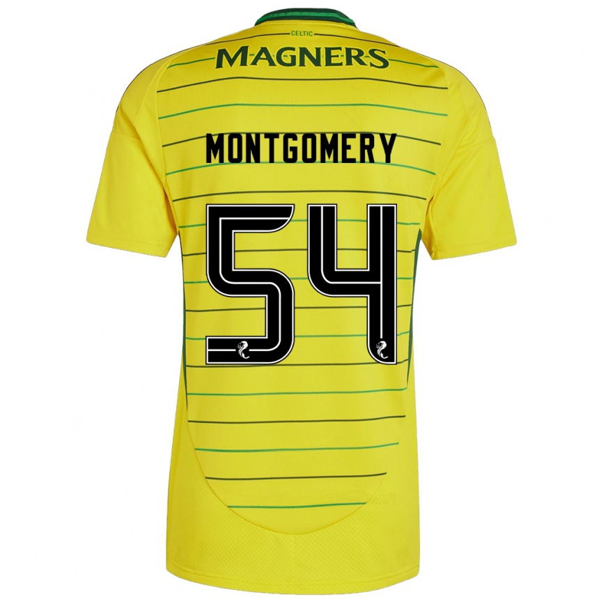 Men Football Adam Montgomery #54 Yellow Away Jersey 2024/25 T-Shirt Za