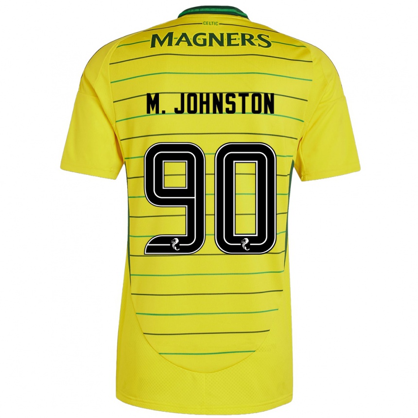 Men Football Mikey Johnston #90 Yellow Away Jersey 2024/25 T-Shirt Za