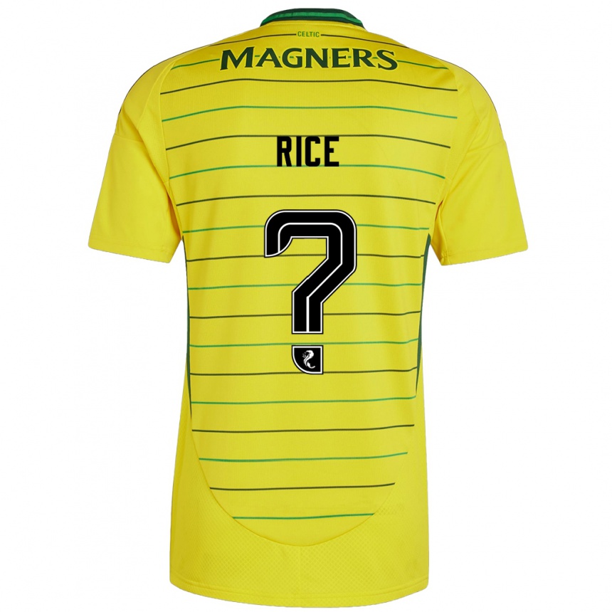 Men Football Aidan Rice #0 Yellow Away Jersey 2024/25 T-Shirt Za