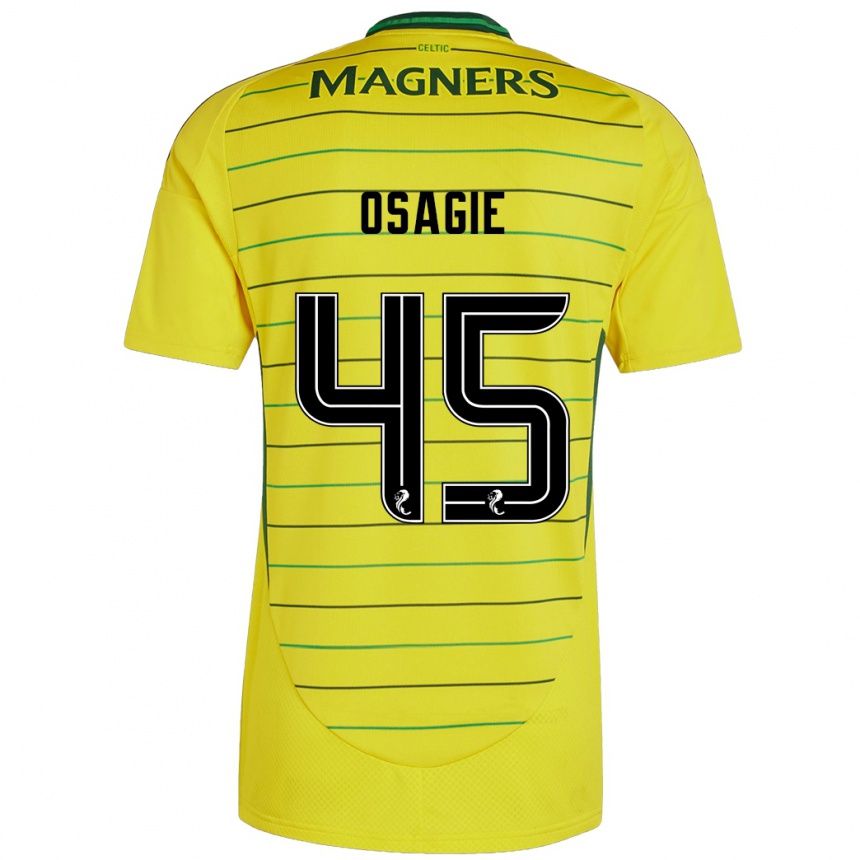 Men Football Justin Osagie #45 Yellow Away Jersey 2024/25 T-Shirt Za