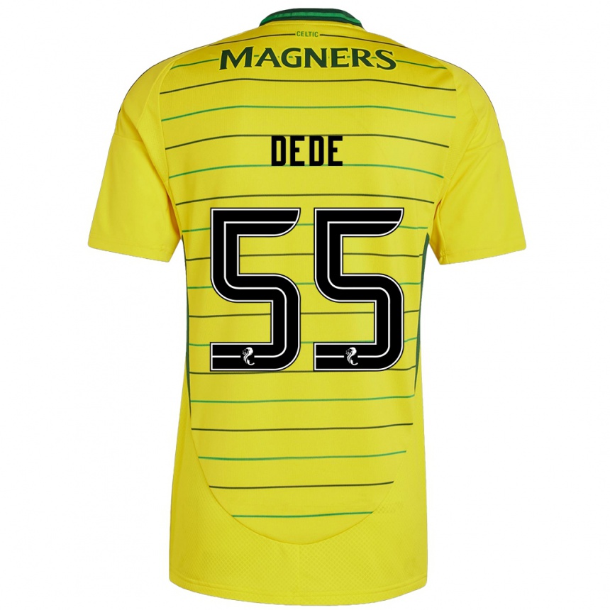 Men Football Josh Dede #55 Yellow Away Jersey 2024/25 T-Shirt Za