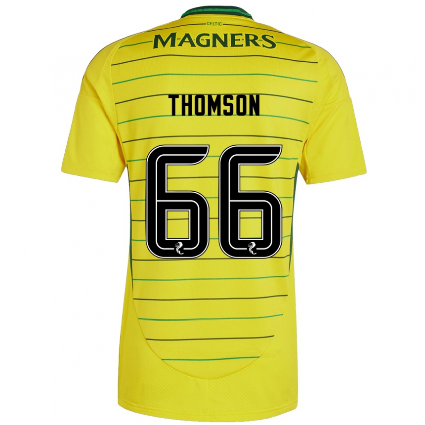 Men Football Corey Thomson #66 Yellow Away Jersey 2024/25 T-Shirt Za