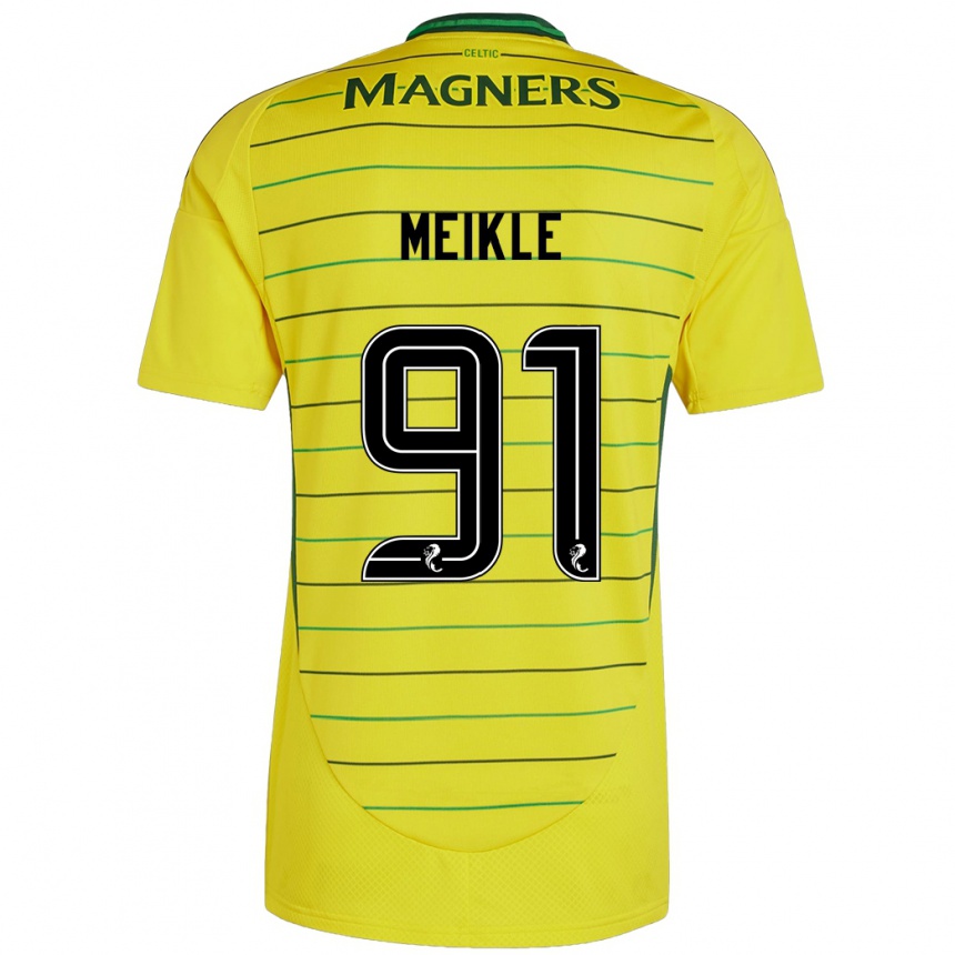 Men Football Jamie Meikle #91 Yellow Away Jersey 2024/25 T-Shirt Za