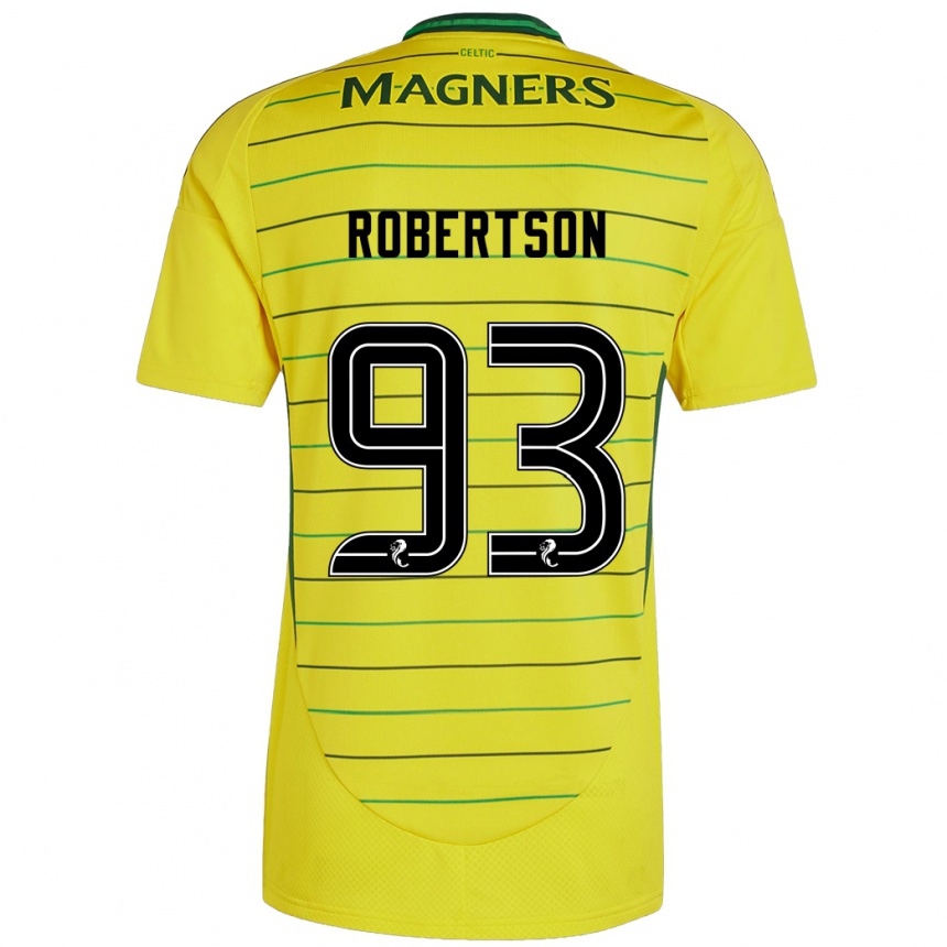 Men Football Mitchell Robertson #93 Yellow Away Jersey 2024/25 T-Shirt Za