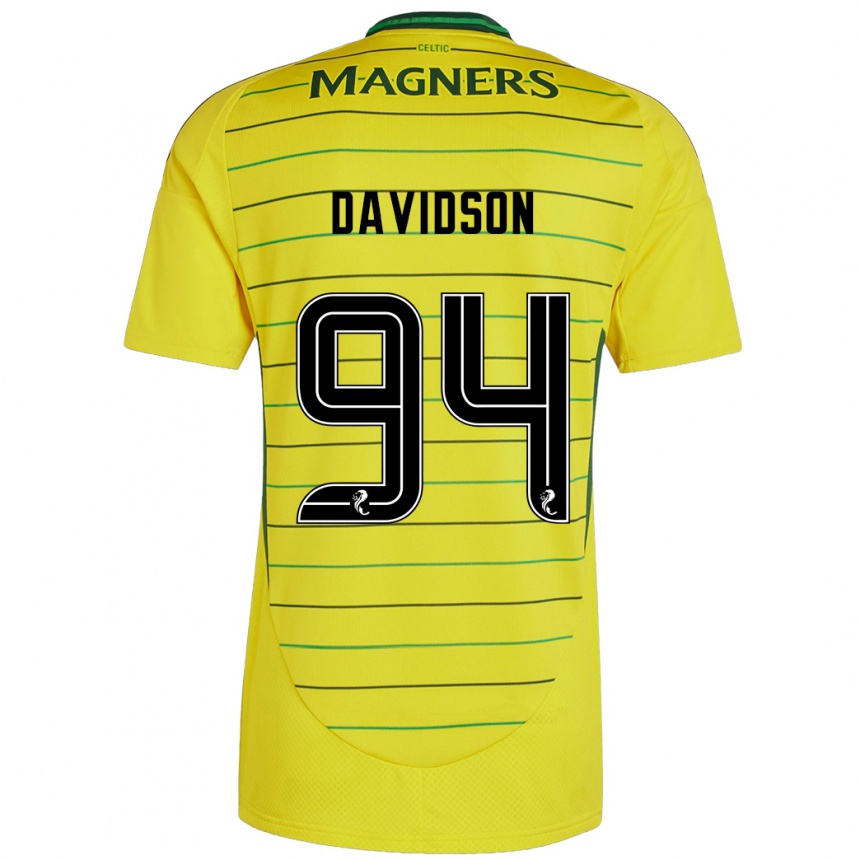 Men Football Bruno Davidson #94 Yellow Away Jersey 2024/25 T-Shirt Za