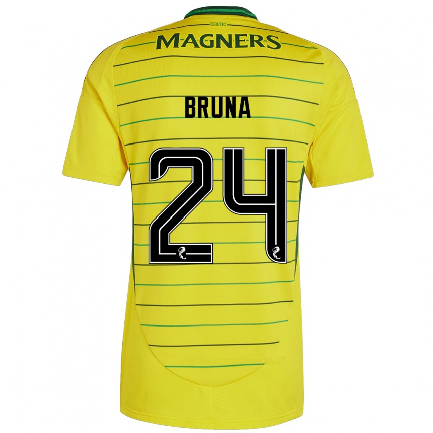 Men Football Bruna Lourenço #24 Yellow Away Jersey 2024/25 T-Shirt Za