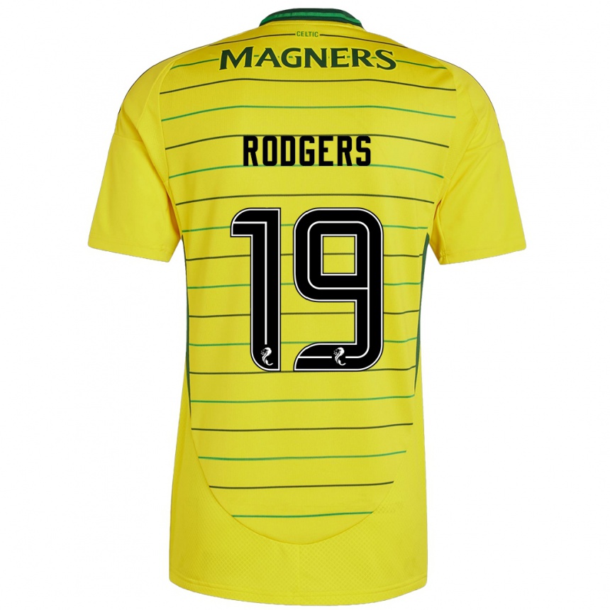 Men Football Lisa Rodgers #19 Yellow Away Jersey 2024/25 T-Shirt Za