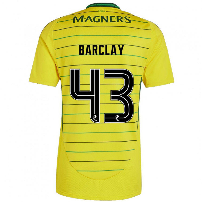 Men Football Lucy Barclay #43 Yellow Away Jersey 2024/25 T-Shirt Za