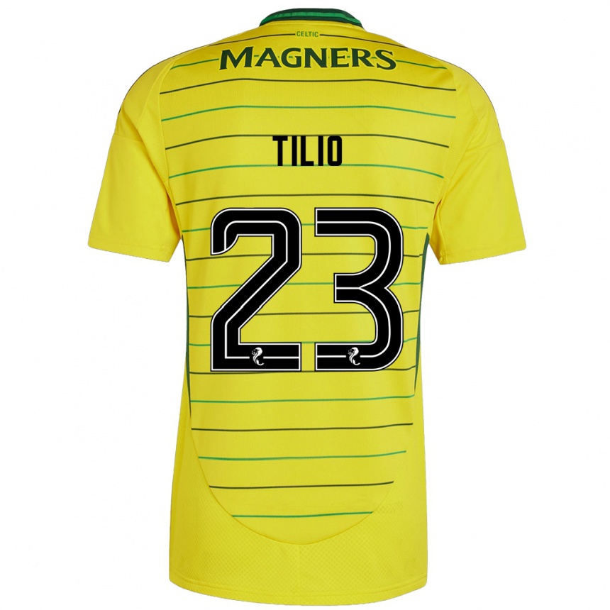 Men Football Marco Tilio #23 Yellow Away Jersey 2024/25 T-Shirt Za