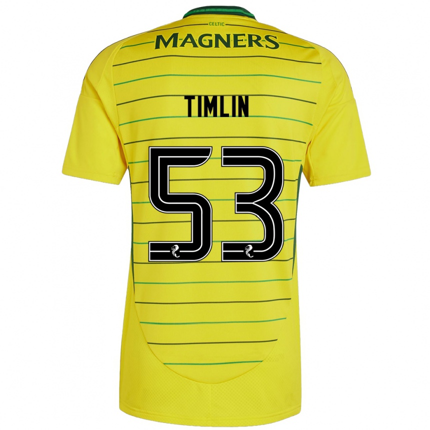 Men Football Sophie Timlin #53 Yellow Away Jersey 2024/25 T-Shirt Za