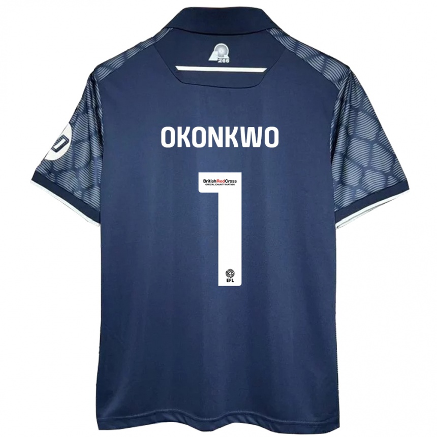 Men Football Arthur Okonkwo #1 Black Away Jersey 2024/25 T-Shirt Za