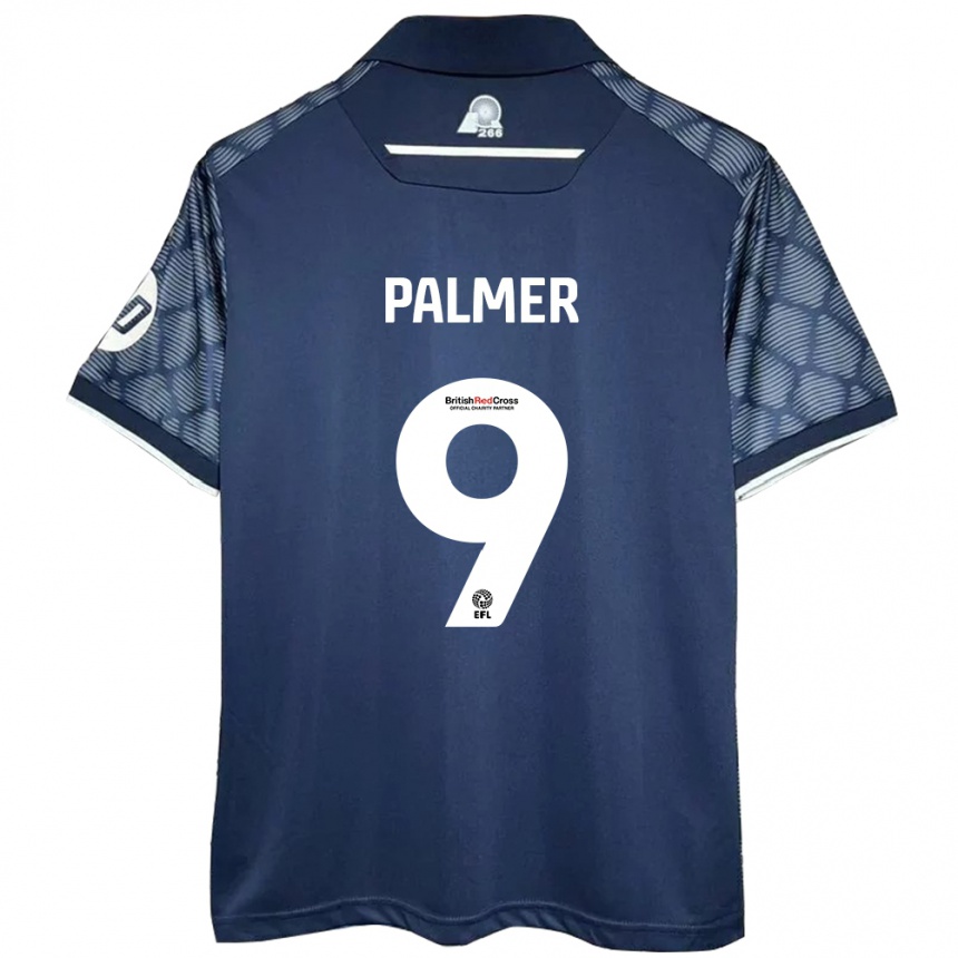 Men Football Ollie Palmer #9 Black Away Jersey 2024/25 T-Shirt Za