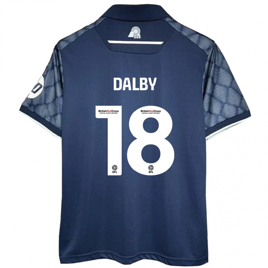 Men Football Sam Dalby #18 Black Away Jersey 2024/25 T-Shirt Za