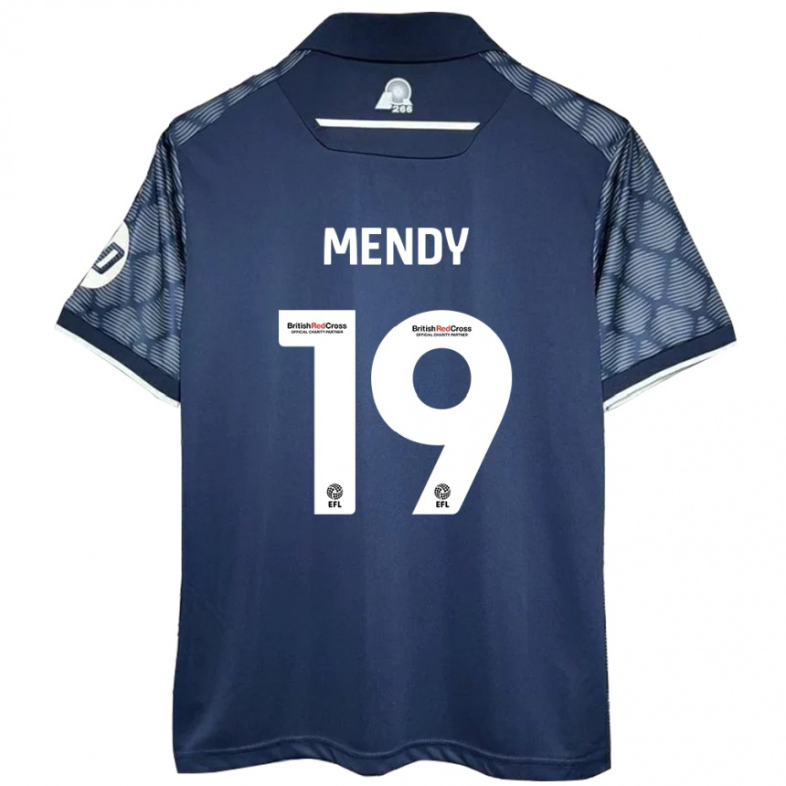 Men Football Jacob Mendy #19 Black Away Jersey 2024/25 T-Shirt Za