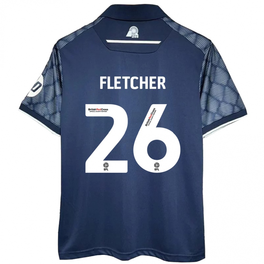 Men Football Steven Fletcher #26 Black Away Jersey 2024/25 T-Shirt Za