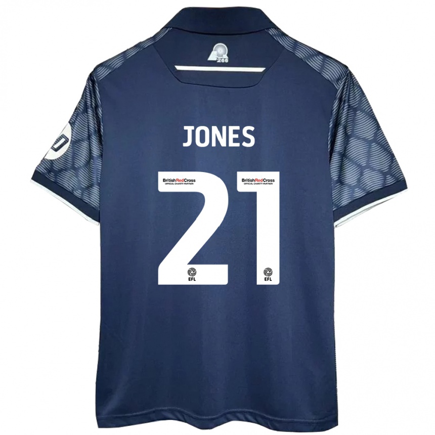 Men Football Lili Jones #21 Black Away Jersey 2024/25 T-Shirt Za