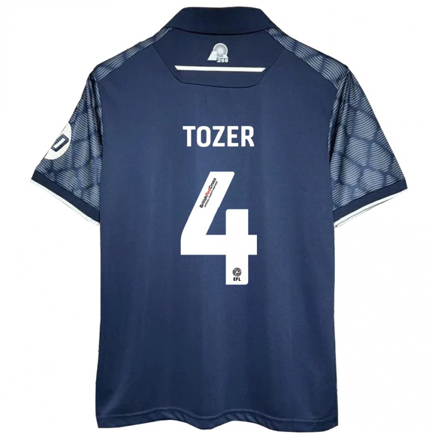 Men Football Ben Tozer #4 Black Away Jersey 2024/25 T-Shirt Za