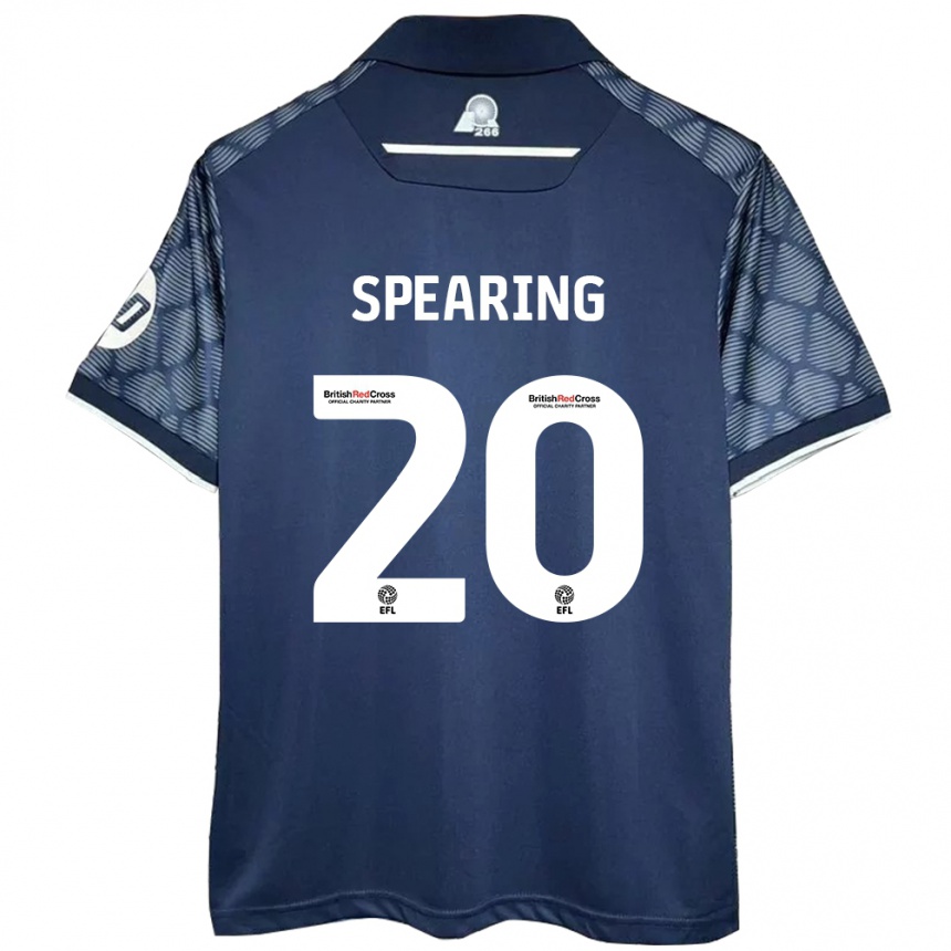 Men Football Natasha Spearing #20 Black Away Jersey 2024/25 T-Shirt Za