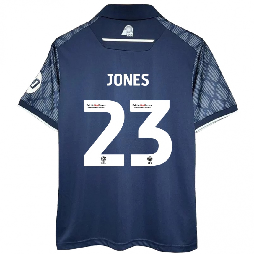 Men Football Ruby Jones #23 Black Away Jersey 2024/25 T-Shirt Za