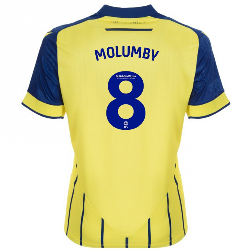 Men Football Jayson Molumby #8 Yellow Blue Away Jersey 2024/25 T-Shirt Za