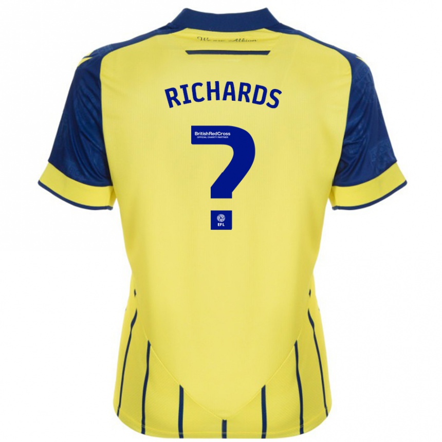 Men Football Matt Richards #0 Yellow Blue Away Jersey 2024/25 T-Shirt Za