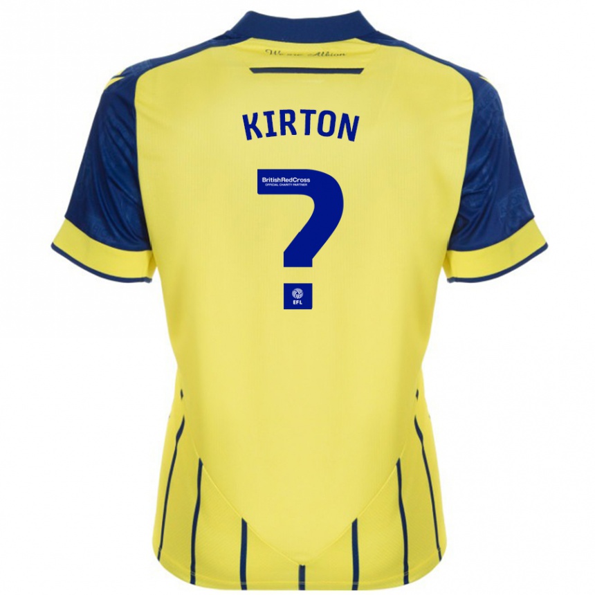 Men Football Archie Kirton #0 Yellow Blue Away Jersey 2024/25 T-Shirt Za