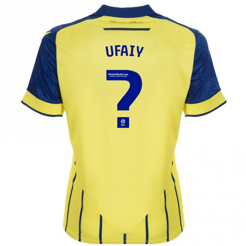 Men Football Kevin Ufaiy #0 Yellow Blue Away Jersey 2024/25 T-Shirt Za