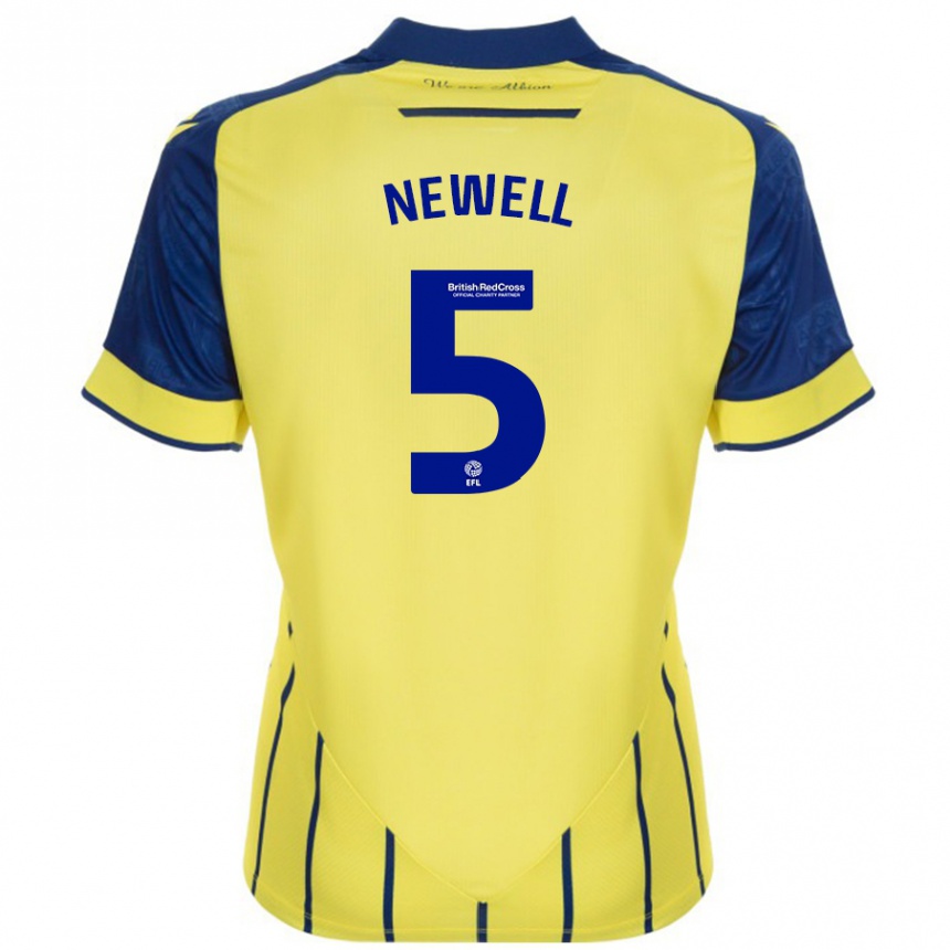 Men Football Lucy Newell #5 Yellow Blue Away Jersey 2024/25 T-Shirt Za