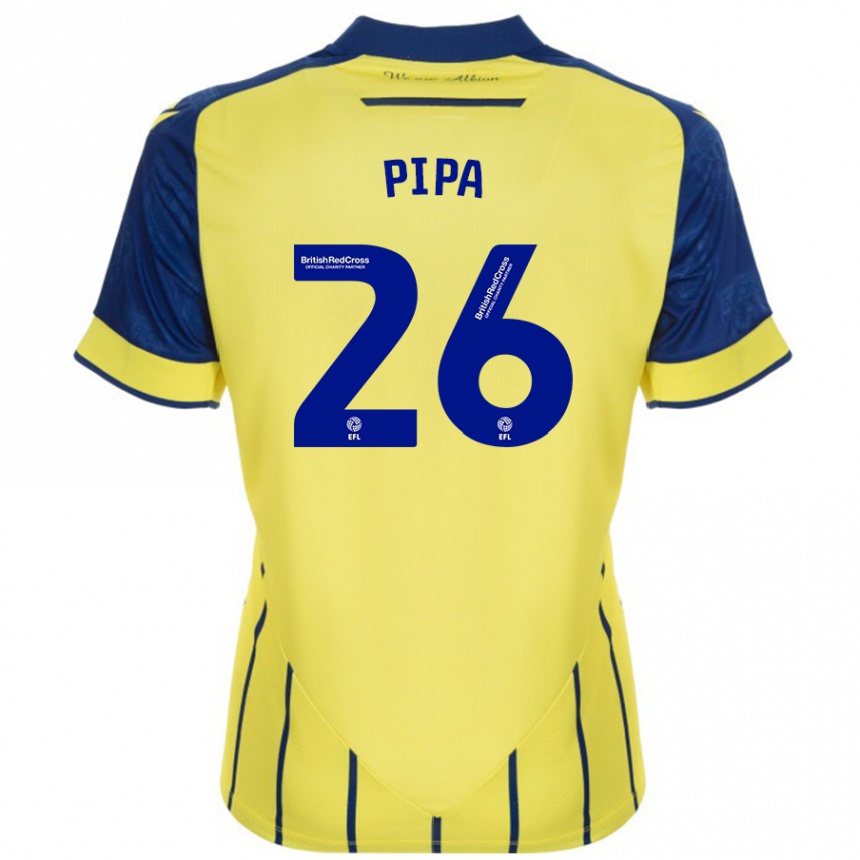 Men Football Pipa #26 Yellow Blue Away Jersey 2024/25 T-Shirt Za