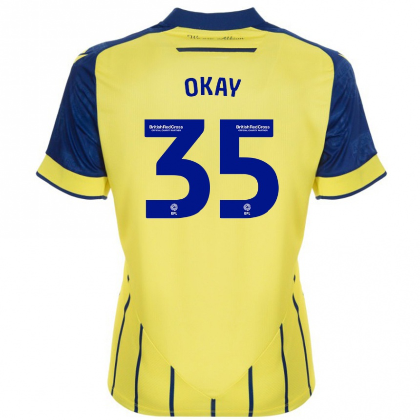 Men Football Okay Yokuşlu #35 Yellow Blue Away Jersey 2024/25 T-Shirt Za