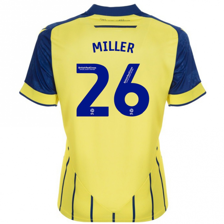 Men Football Nna Miller #26 Yellow Blue Away Jersey 2024/25 T-Shirt Za