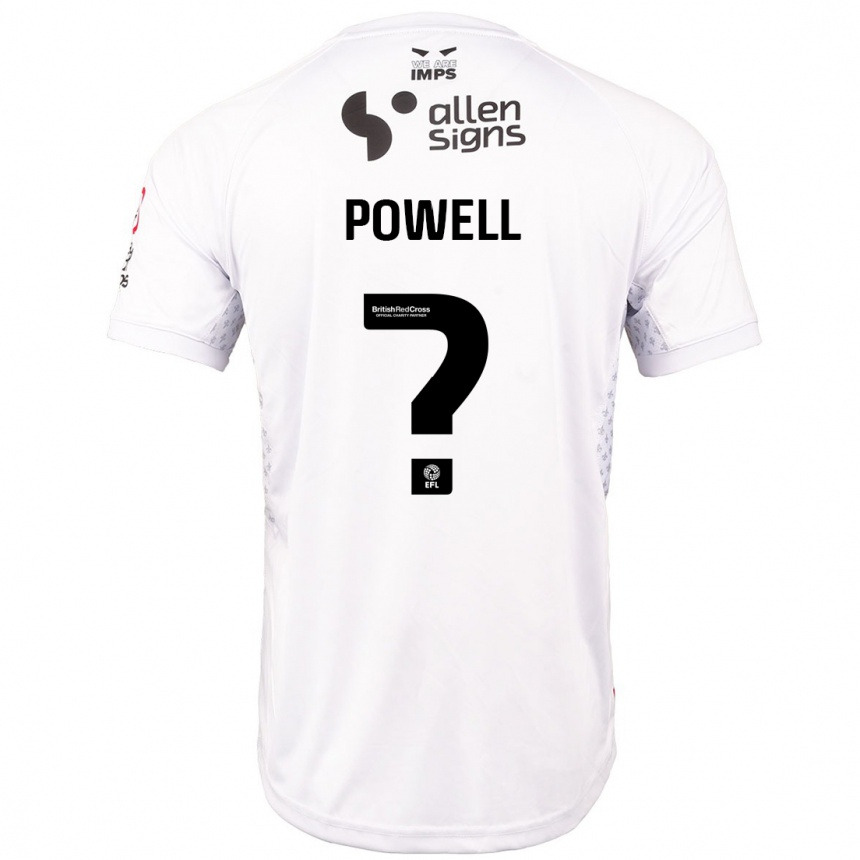 Men Football Darryl Powell #0 Red White Away Jersey 2024/25 T-Shirt Za