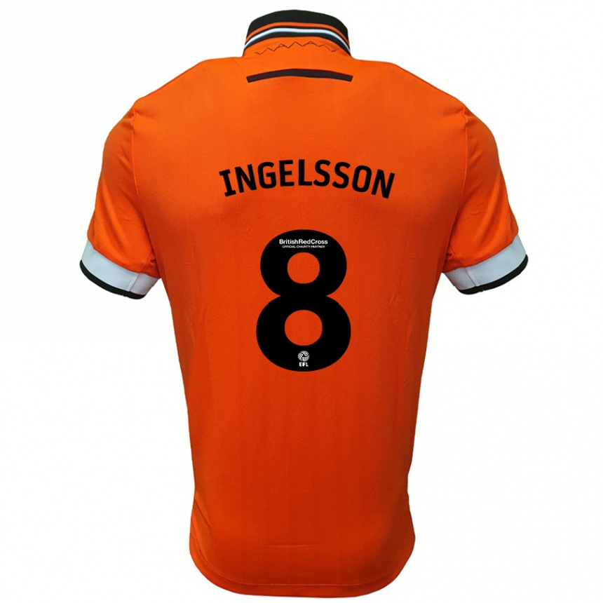 Men Football Svante Ingelsson #8 Orange White Away Jersey 2024/25 T-Shirt Za