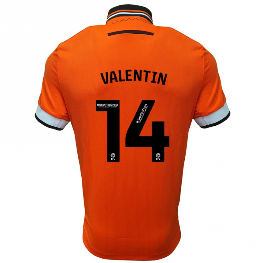 Men Football Pol Valentín #14 Orange White Away Jersey 2024/25 T-Shirt Za