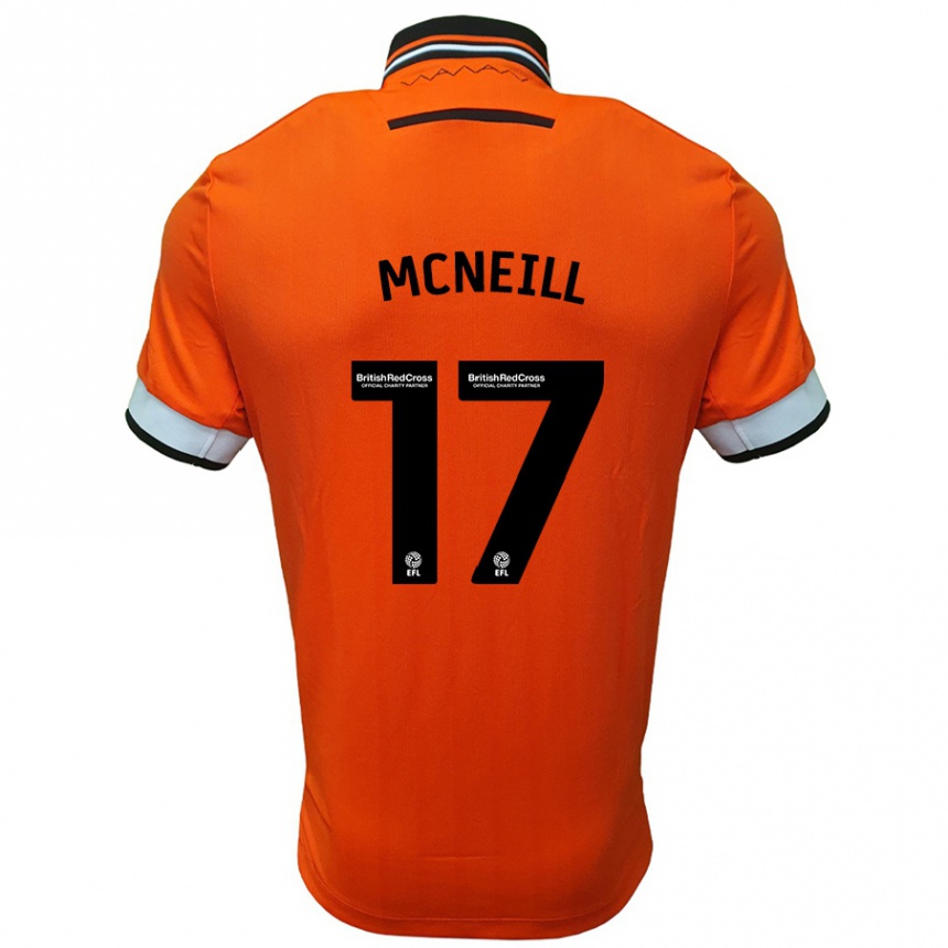 Men Football Charlie Mcneill #17 Orange White Away Jersey 2024/25 T-Shirt Za