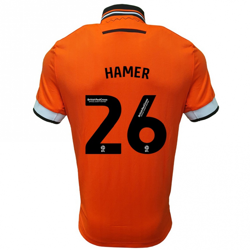 Men Football Ben Hamer #26 Orange White Away Jersey 2024/25 T-Shirt Za