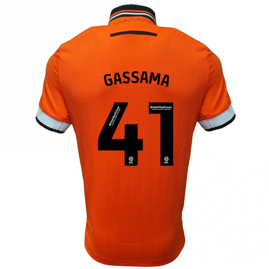 Men Football Djeidi Gassama #41 Orange White Away Jersey 2024/25 T-Shirt Za