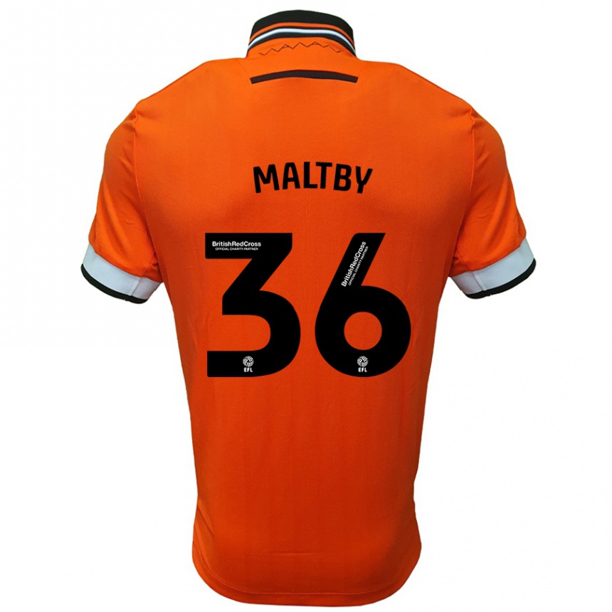 Men Football Mackenzie Maltby #36 Orange White Away Jersey 2024/25 T-Shirt Za