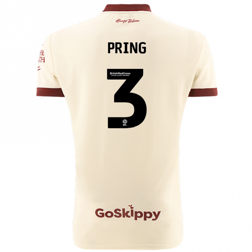 Men Football Cameron Pring #3 Cream White Away Jersey 2024/25 T-Shirt Za