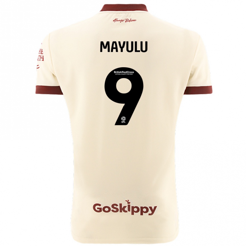 Men Football Fally Mayulu #9 Cream White Away Jersey 2024/25 T-Shirt Za