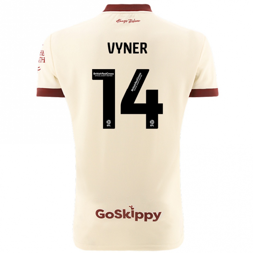 Men Football Zak Vyner #14 Cream White Away Jersey 2024/25 T-Shirt Za