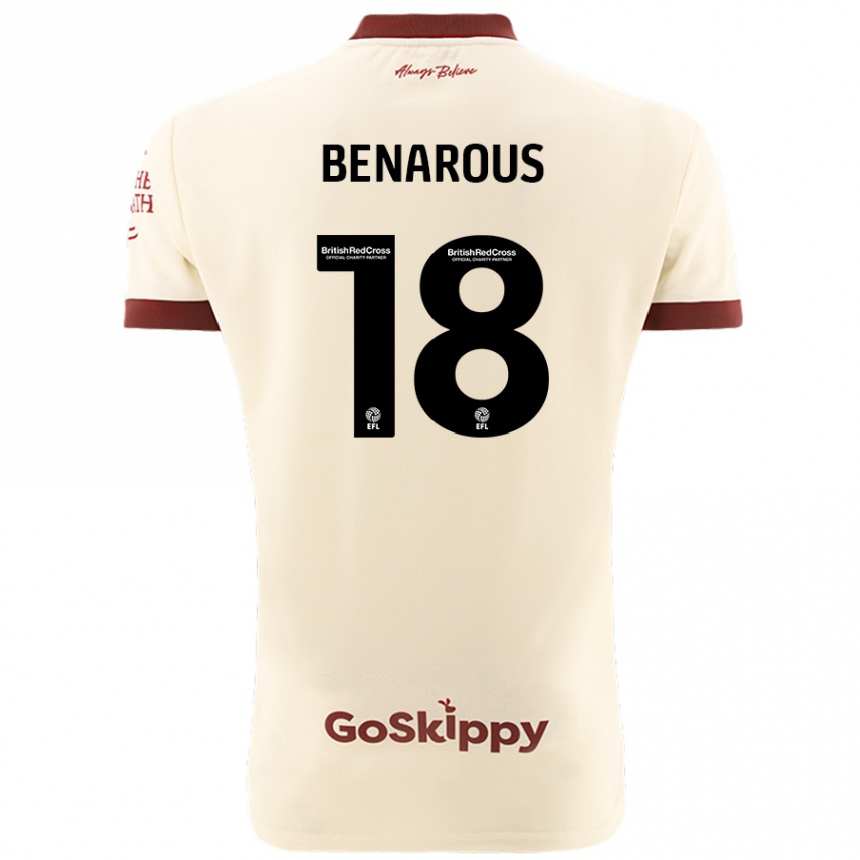 Men Football Ayman Benarous #18 Cream White Away Jersey 2024/25 T-Shirt Za