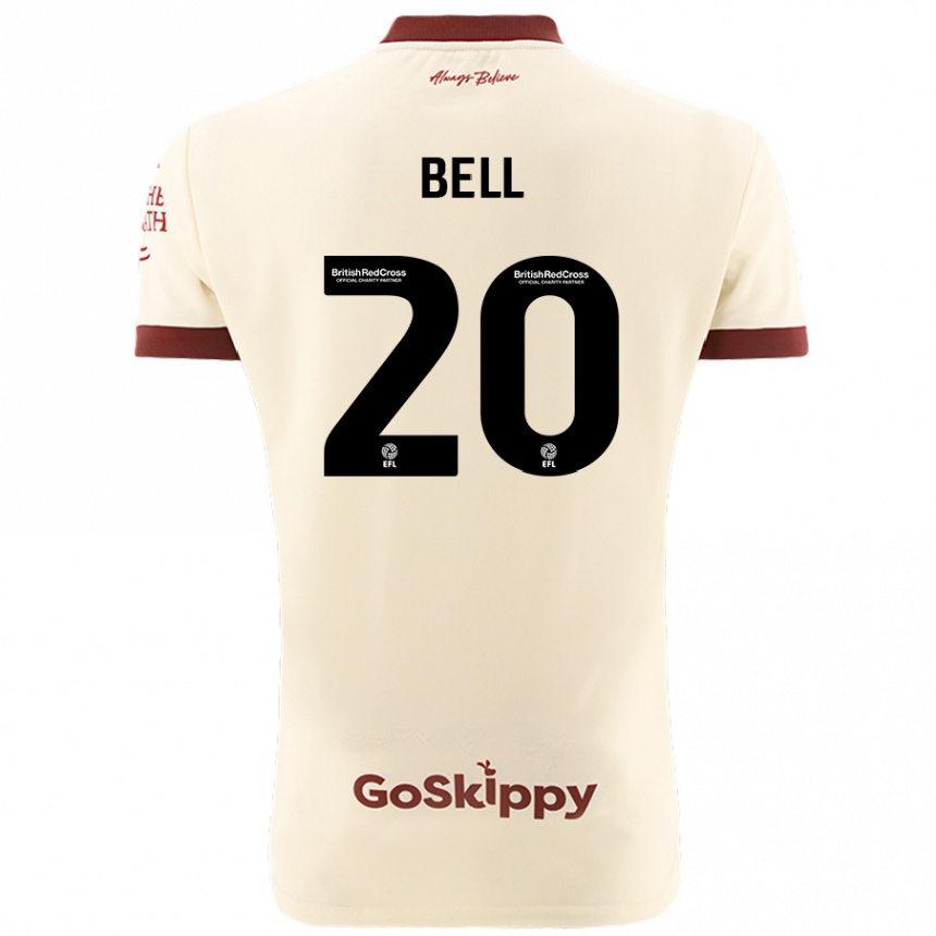 Men Football Sam Bell #20 Cream White Away Jersey 2024/25 T-Shirt Za