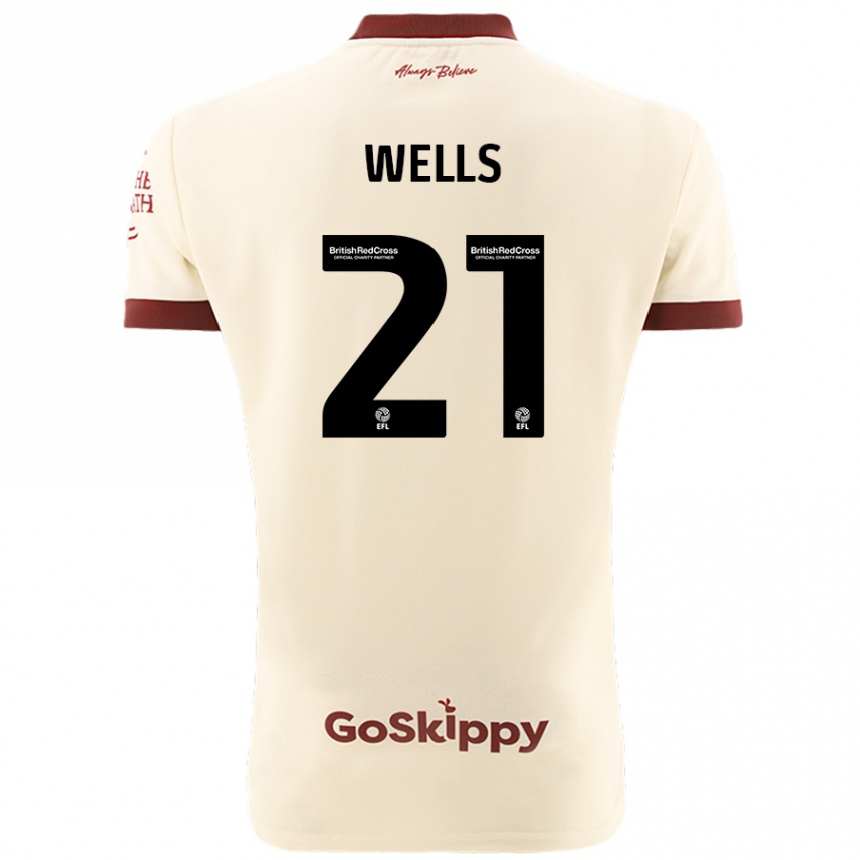 Men Football Nahki Wells #21 Cream White Away Jersey 2024/25 T-Shirt Za