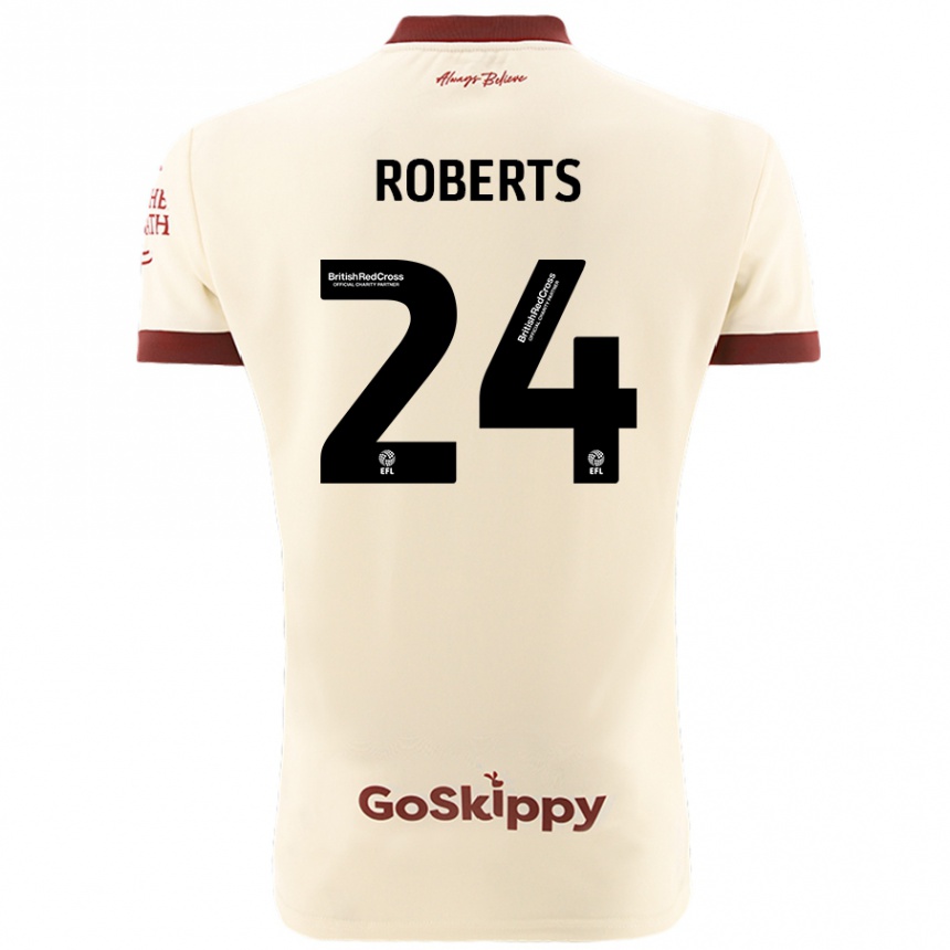 Men Football Haydon Roberts #24 Cream White Away Jersey 2024/25 T-Shirt Za