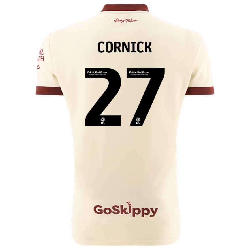 Men Football Harry Cornick #27 Cream White Away Jersey 2024/25 T-Shirt Za