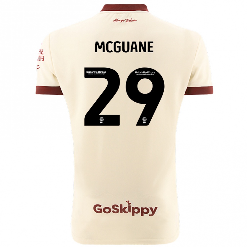 Men Football Marcus Mcguane #29 Cream White Away Jersey 2024/25 T-Shirt Za