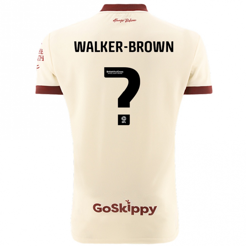 Men Football Rushon Walker-Brown #0 Cream White Away Jersey 2024/25 T-Shirt Za