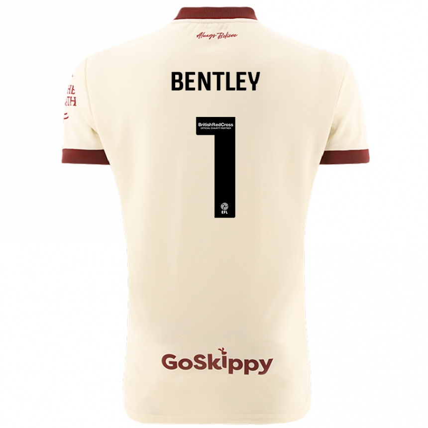 Men Football Fran Bentley #1 Cream White Away Jersey 2024/25 T-Shirt Za